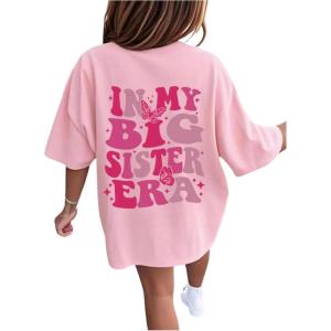 image:imageGirls Cute Letter Graphic Short Sleeve T Shirt Crewneck Drop Shoulder Going Out Top