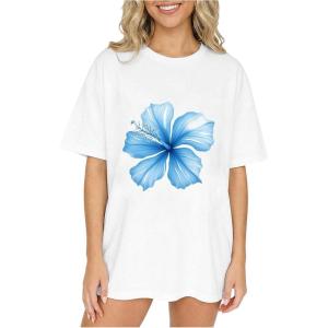 image:imageGirls Graphic Tees Short Sleeve Crewneck T Shirts Casual Summer Tops Cute Preppy ClothesWhite