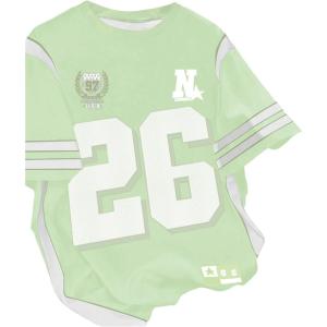 image:imageGirls Jersey Shirts Color Block Number Graphic Tees Short Sleeve Crew Neck Sports T ShirtGreen