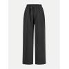 image:image2 Pack Girls Sweatpants Wide Leg Elastic Waist Pants with Pockets Baggy Joggers Track Pants TrendyGrey and Black