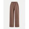 image:image2 Pack Girls Sweatpants Wide Leg Elastic Waist Pants with Pockets Baggy Joggers Track Pants TrendyKhaki Brown