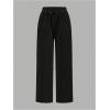 image:image2 Pack Girls Sweatpants Wide Leg Elastic Waist Pants with Pockets Baggy Joggers Track Pants TrendyMulticolor Black