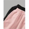 image:image2 Pack Girls Sweatpants Wide Leg Elastic Waist Pants with Pockets Baggy Joggers Track Pants TrendyMulticolor Black