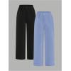 image:image2 Pack Girls Sweatpants Wide Leg Elastic Waist Pants with Pockets Baggy Joggers Track Pants TrendyMulticolor Blue