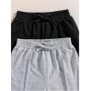 image:image2 Pack Girls Sweatpants Wide Leg Elastic Waist Pants with Pockets Baggy Joggers Track Pants TrendyMulticolored