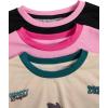 image:imageGirls 3 Packs Star Butterfly Graphic Tees Crew Neck Short Sleeve T Shirt Casual TopsBlack Beige Pink