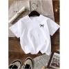 image:imageGirls 3 Packs Star Butterfly Graphic Tees Crew Neck Short Sleeve T Shirt Casual TopsBlack White Pink