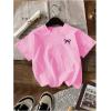 image:imageGirls 3 Packs Star Butterfly Graphic Tees Crew Neck Short Sleeve T Shirt Casual TopsBlack White Pink