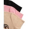 image:imageGirls 3 Packs Star Butterfly Graphic Tees Crew Neck Short Sleeve T Shirt Casual TopsPink Beige Black