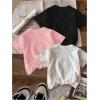 image:imageGirls 3 Packs Star Butterfly Graphic Tees Crew Neck Short Sleeve T Shirt Casual TopsStar White Pink Black