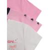 image:imageGirls 3 Packs Star Butterfly Graphic Tees Crew Neck Short Sleeve T Shirt Casual TopsWhite Pink Black