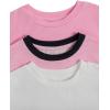 image:imageGirls 3 Packs Star Butterfly Graphic Tees Crew Neck Short Sleeve T Shirt Casual TopsWhite Pink Black