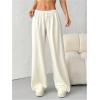 image:imageWomens Acid Washed Baggy Sweatpants Drawstring Waist Wide Straight Leg Track PantsBeige