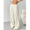 image:imageWomens Acid Washed Baggy Sweatpants Drawstring Waist Wide Straight Leg Track PantsBeige