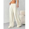 image:imageWomens Acid Washed Baggy Sweatpants Drawstring Waist Wide Straight Leg Track PantsBeige