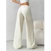 image:imageWomens Acid Washed Baggy Sweatpants Drawstring Waist Wide Straight Leg Track PantsBeige