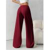 image:imageWomens Acid Washed Baggy Sweatpants Drawstring Waist Wide Straight Leg Track PantsBurgundy