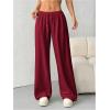 image:imageWomens Acid Washed Baggy Sweatpants Drawstring Waist Wide Straight Leg Track PantsBurgundy