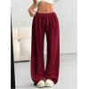 image:imageWomens Acid Washed Baggy Sweatpants Drawstring Waist Wide Straight Leg Track PantsBurgundy