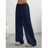 image:imageWomens Acid Washed Baggy Sweatpants Drawstring Waist Wide Straight Leg Track PantsDeep Blue