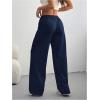 image:imageWomens Acid Washed Baggy Sweatpants Drawstring Waist Wide Straight Leg Track PantsDeep Blue