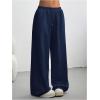 image:imageWomens Acid Washed Baggy Sweatpants Drawstring Waist Wide Straight Leg Track PantsDeep Blue