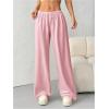 image:imageWomens Acid Washed Baggy Sweatpants Drawstring Waist Wide Straight Leg Track PantsPink