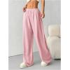 image:imageWomens Acid Washed Baggy Sweatpants Drawstring Waist Wide Straight Leg Track PantsPink