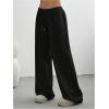 image:imageWomens Acid Washed Baggy Sweatpants Drawstring Waist Wide Straight Leg Track PantsPure Black
