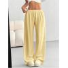 image:imageWomens Acid Washed Baggy Sweatpants Drawstring Waist Wide Straight Leg Track PantsYellow