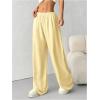 image:imageWomens Acid Washed Baggy Sweatpants Drawstring Waist Wide Straight Leg Track PantsYellow