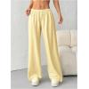 image:imageWomens Acid Washed Baggy Sweatpants Drawstring Waist Wide Straight Leg Track PantsYellow