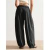 image:imageWomens Baggy Harem Pants Drawstring Waist Wide Leg Sweatpants Boho Casual Trousers Joggers with PocketsBlack