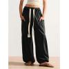 image:imageWomens Baggy Harem Pants Drawstring Waist Wide Leg Sweatpants Boho Casual Trousers Joggers with PocketsBlack