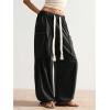 image:imageWomens Baggy Harem Pants Drawstring Waist Wide Leg Sweatpants Boho Casual Trousers Joggers with PocketsBlack