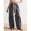 image:imageWomens Baggy Harem Pants Drawstring Waist Wide Leg Sweatpants Boho Casual Trousers Joggers with PocketsDark Grey