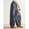 image:imageWomens Baggy Harem Pants Drawstring Waist Wide Leg Sweatpants Boho Casual Trousers Joggers with PocketsDark Grey