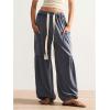image:imageWomens Baggy Harem Pants Drawstring Waist Wide Leg Sweatpants Boho Casual Trousers Joggers with PocketsDark Grey