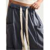 image:imageWomens Baggy Harem Pants Drawstring Waist Wide Leg Sweatpants Boho Casual Trousers Joggers with PocketsDark Grey