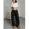 image:imageWomens Baggy Sweatpants Drawstring Waist Wide Leg Pants Athletic Running Track Sweat Pants JoggersBlack