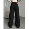 image:imageWomens Baggy Sweatpants Drawstring Waist Wide Leg Pants Athletic Running Track Sweat Pants JoggersBlack