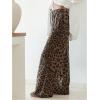 image:imageWomens Cheetah Graphic Pants Drawstring Waisted Wide Leg Trousers Y2k Streetwear PantsMulticolor