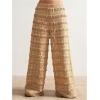 image:imageWomens Crochet Lace Pants Ruffle Layered Elastic Waist Mesh Bathing Suit Cover Up Beach PantsKhaki