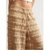 image:imageWomens Crochet Lace Pants Ruffle Layered Elastic Waist Mesh Bathing Suit Cover Up Beach PantsKhaki