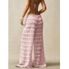 image:imageWomens Crochet Lace Pants Ruffle Layered Elastic Waist Mesh Bathing Suit Cover Up Beach PantsPink