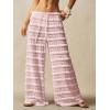 image:imageWomens Crochet Lace Pants Ruffle Layered Elastic Waist Mesh Bathing Suit Cover Up Beach PantsPink