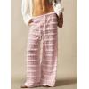 image:imageWomens Crochet Lace Pants Ruffle Layered Elastic Waist Mesh Bathing Suit Cover Up Beach PantsPink