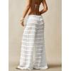 image:imageWomens Crochet Lace Pants Ruffle Layered Elastic Waist Mesh Bathing Suit Cover Up Beach PantsPure White