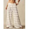 image:imageWomens Crochet Lace Pants Ruffle Layered Elastic Waist Mesh Bathing Suit Cover Up Beach PantsWhite