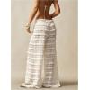 image:imageWomens Crochet Lace Pants Ruffle Layered Elastic Waist Mesh Bathing Suit Cover Up Beach PantsWhite